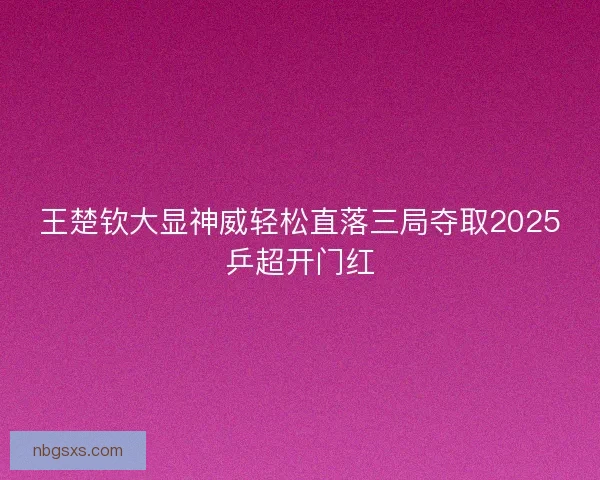 王楚钦大显神威轻松直落三局夺取2025乒超开门红