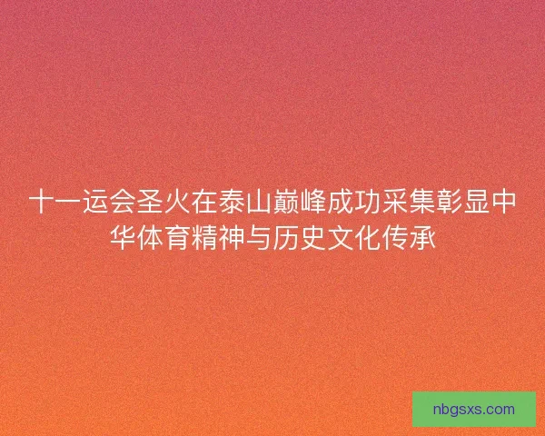 十一运会圣火在泰山巅峰成功采集彰显中华体育精神与历史文化传承 十一运会圣火在泰山巅峰成功采集彰显中华体育精神与历史文化传承