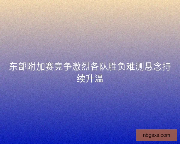 东部附加赛竞争激烈各队胜负难测悬念持续升温